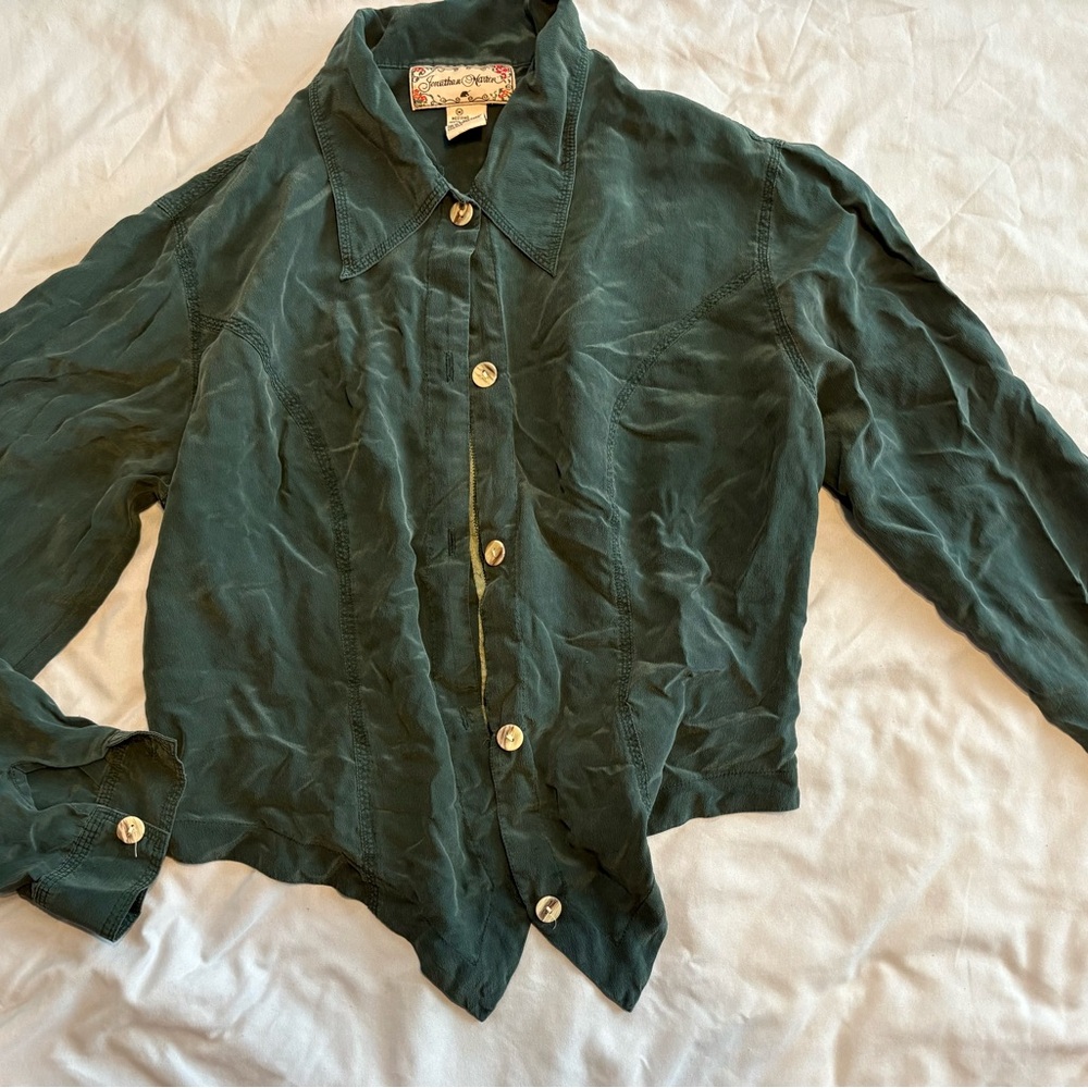 Green Button-Up Western Shirt